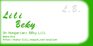 lili beky business card