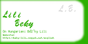 lili beky business card